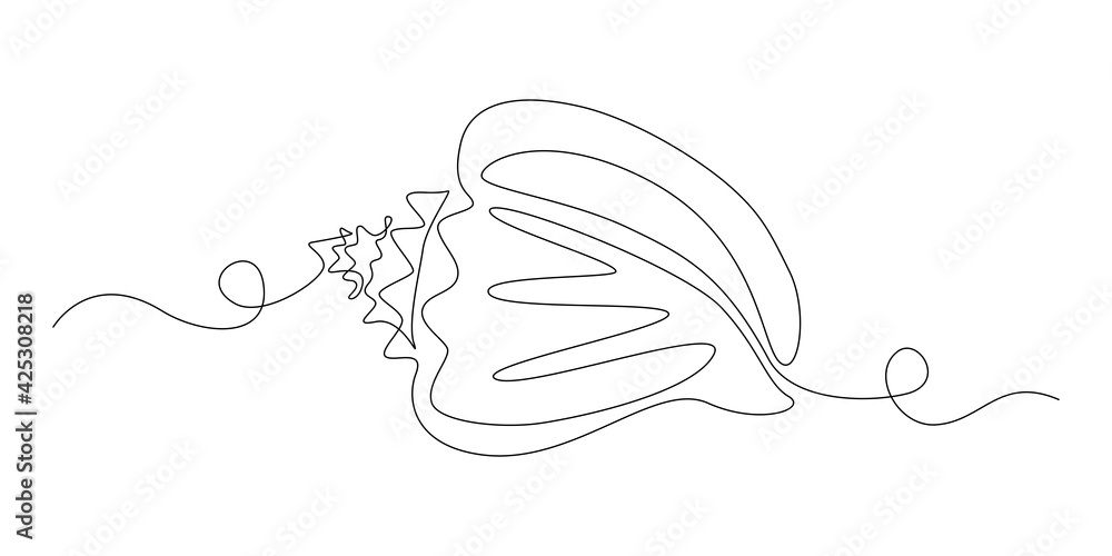 Aufkleber seashell in one continuous line drawing style for logo or emblem. sea snail shell for marine mascot 