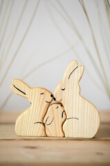 rabbit on a wooden background