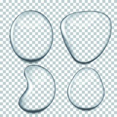 set of realistic water transparent  drops 