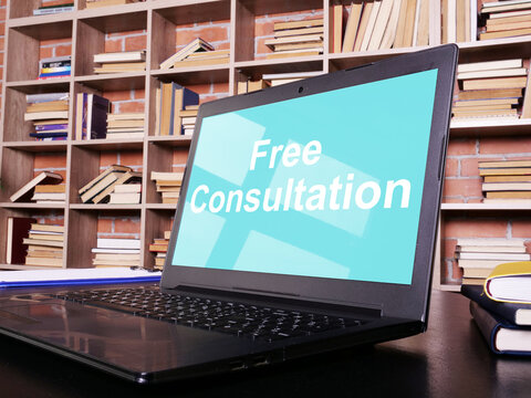 Free consultation is shown on the photo using the text