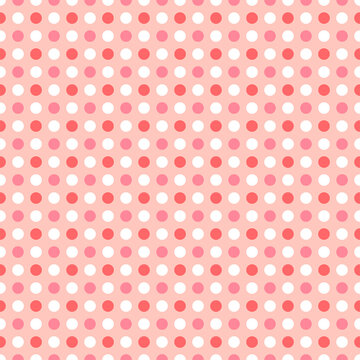 Vintage polka dots in vanilla pink tones. Optical illusion seamless pattern