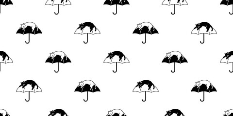 cat seamless pattern kitten umbrella calico vector pet cartoon sleeping scarf isolated repeat background animal tile wallpaper illustration doodle design