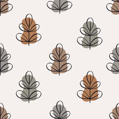 Seamless pattern from botanical doodle