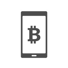 bitcoin digital money silhouette vector icon isolated on white. bitcoin digital money icon for web, mobile apps, ui design and print