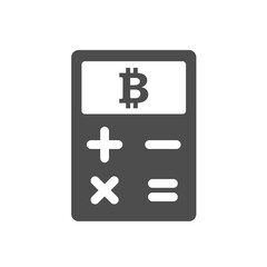 Fototapeta premium bitcoin calculator silhouette vector icon isolated on white. bitcoin calculator icon for web, mobile apps, ui design and print