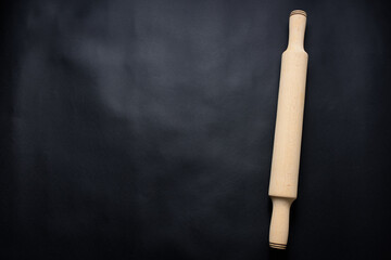 Baking background with copy space on black surface for your text. Top view.