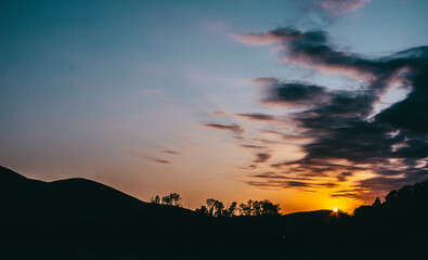 sunset in the mountains