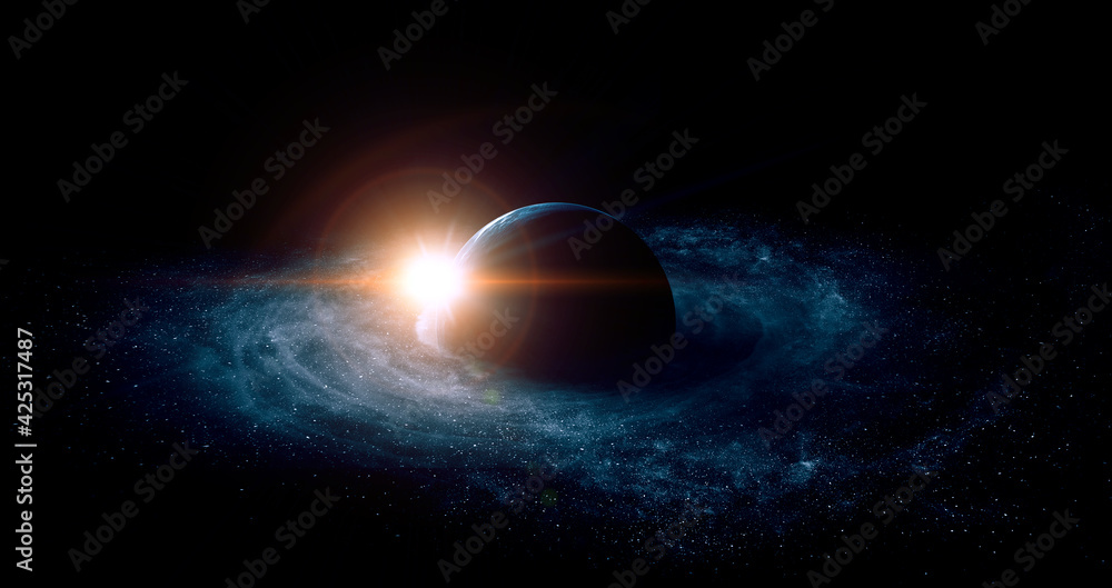 Wall mural image of outer space. . mixed media