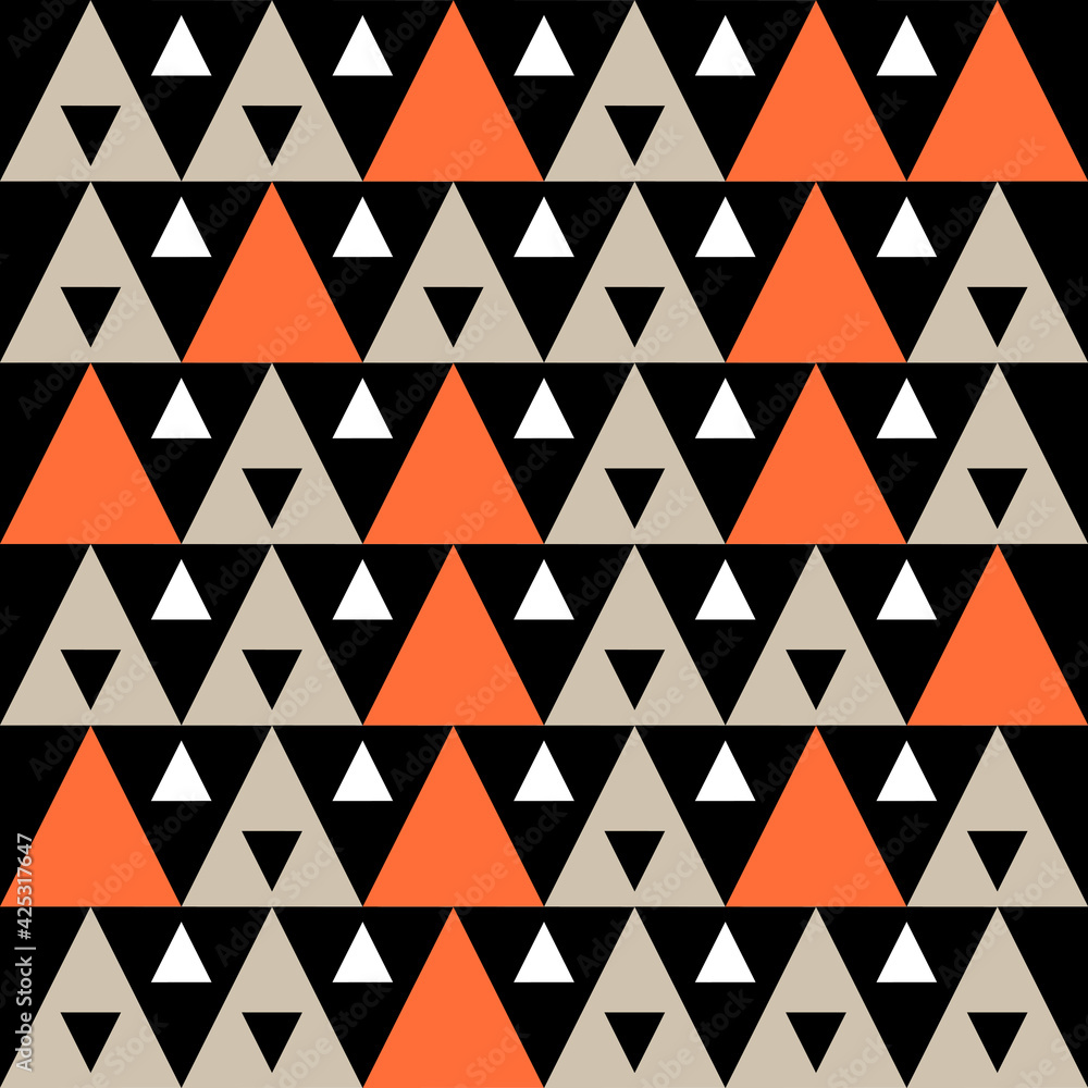 Poster vector seamless pattern. modern stylish texture. repetition of geometric tiles made of triangles.