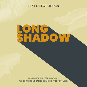 Text effect long shadow, editable and vintage style.