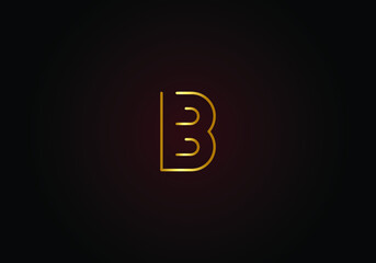 Initial Gold letters bb linked monogram logo vector. Business logo monogram with two overlap letters inside circle isolated on black background