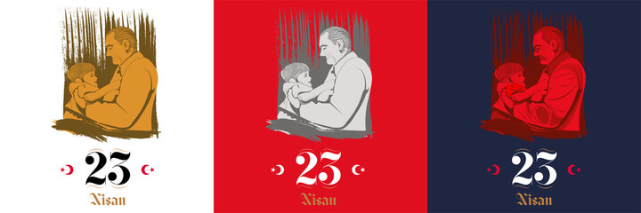 April 23, National Sovereignty and Children's Day Celebration. Translate: 23 Nisan Ulusal Egemenlik ve Çocuk Bayramı Kutlu Olsun.