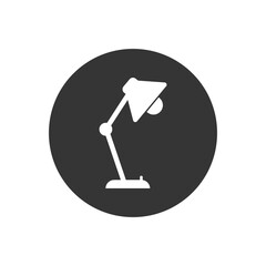 Desk lamp white icon vector illustration