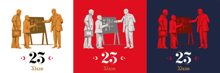 April 23, National Sovereignty and Children's Day Celebration. Translate: 23 Nisan Ulusal Egemenlik ve Çocuk Bayramı Kutlu Olsun.