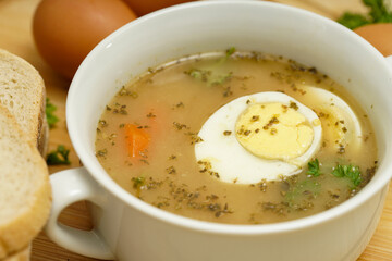 Traditional Zurek with sausage and egg