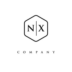 initial NX logo design vector
