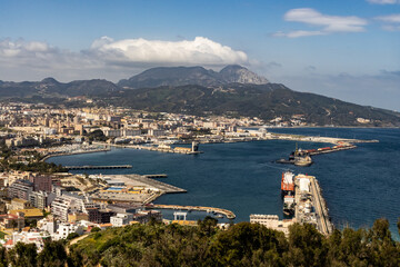 view of the bay and port of ceuta (spain)
