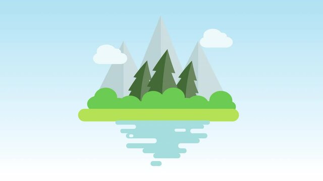 landscape with trees and mountains