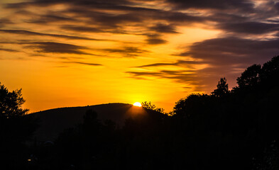 sunset in the mountains