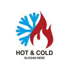 Illustration of hot and cold logo icon design template vector