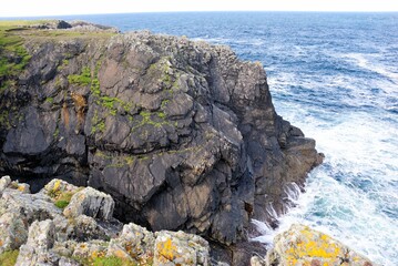 Dramatic seascape and the shores of Lewis and Harris Scottish island in the Outer Hebrides,...
