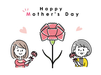 母の日イラスト　Happy Mother's day greeting card template 