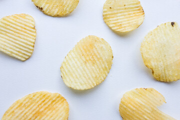 yellow chips on a light background
