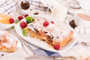 Bougatsa - Greek puff pastry with cream.
