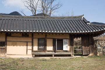 Korea traditional village. Hanok is traditional house of Korea.