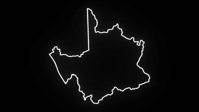 Map of South Africa, South Africa outline, Animated close up map of South Africa 