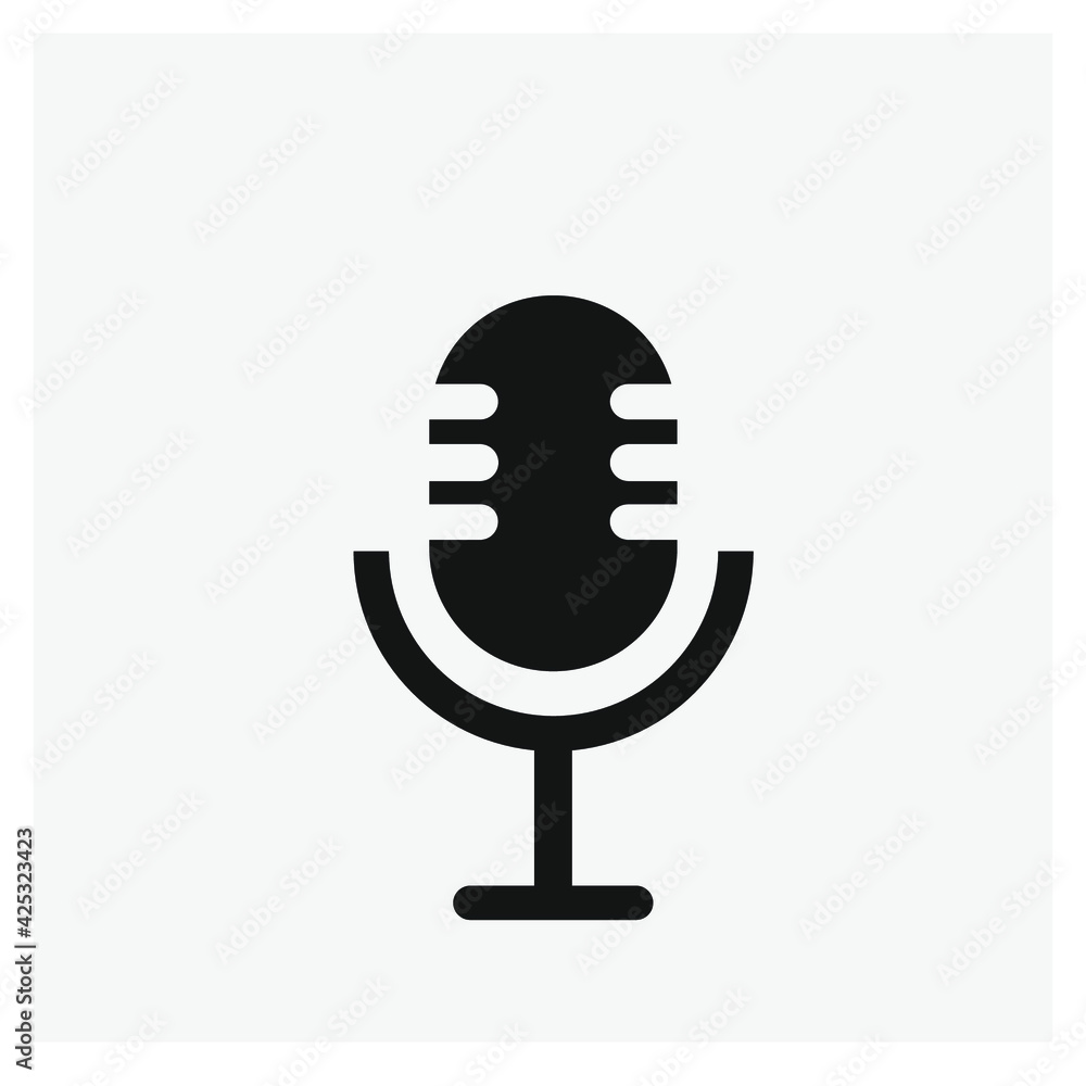 Poster microphone vector icon. editable stroke. linear style sign for use on web design and mobile apps, lo