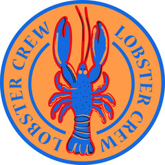Lobster badge vector print design