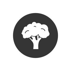 Broccoli white icon vector, filled flat sign, solid pictogram isolated on white, logo illustration