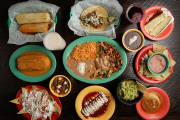 Mexican food flat lay