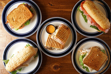 Sandwiches flat lay