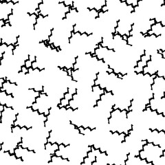 Obraz premium Geometric pattern with black and white. Form a chaotic wave line. Memphis style.