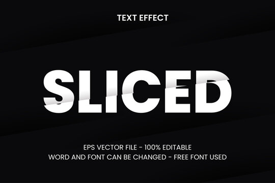 Slice text effect vector design. All text and font can be change.