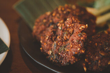 Deep fried spicy minced pork (Laab Moo Tod).