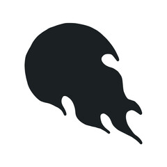 full black fire hand drawn tattoo illustration. collection set of gothic or mystic theme illustrated as clipart isolated on white background. vector element design.