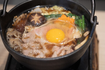 Japanese gourmet that sukiyaki of the Japanese beef