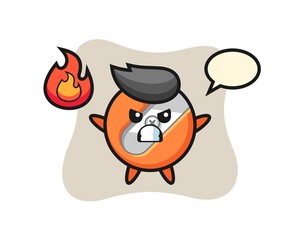 pencil sharpener character cartoon with angry gesture