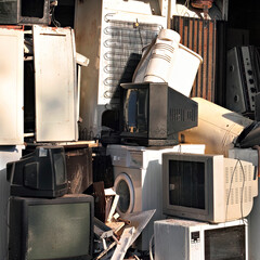 dump of old broken home appliances