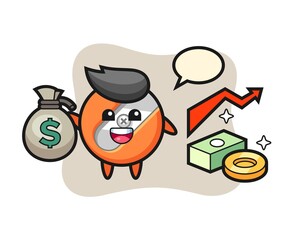 pencil sharpener illustration cartoon holding money sack