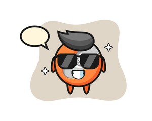 Obraz premium Cartoon mascot of pencil sharpener with cool gesture