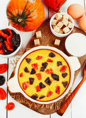 Pumpkin casserole with dried fruits - 425334251