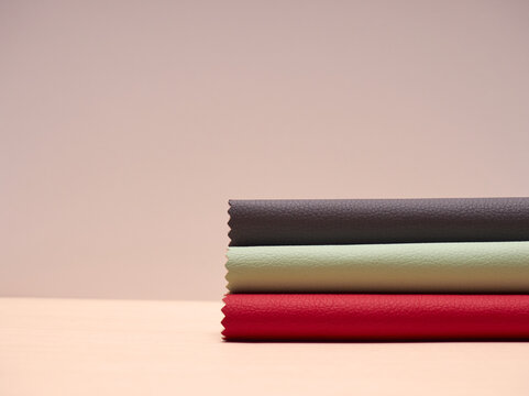 Leather samples in various colors.