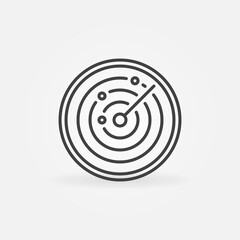 Military Radar outline vector concept round icon