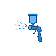 Air Gun Spraying colored icon - vector modern symbol