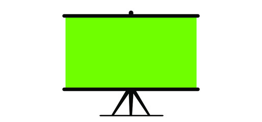 Presentation screen. Chromakey, green screen Empty board or billboard. projector for cinema, movie, games and meetings. vector slide screen sign. Chroma key studio tv concept, video format