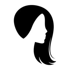 Woman hair icon for beauty salon. Vector illustration.